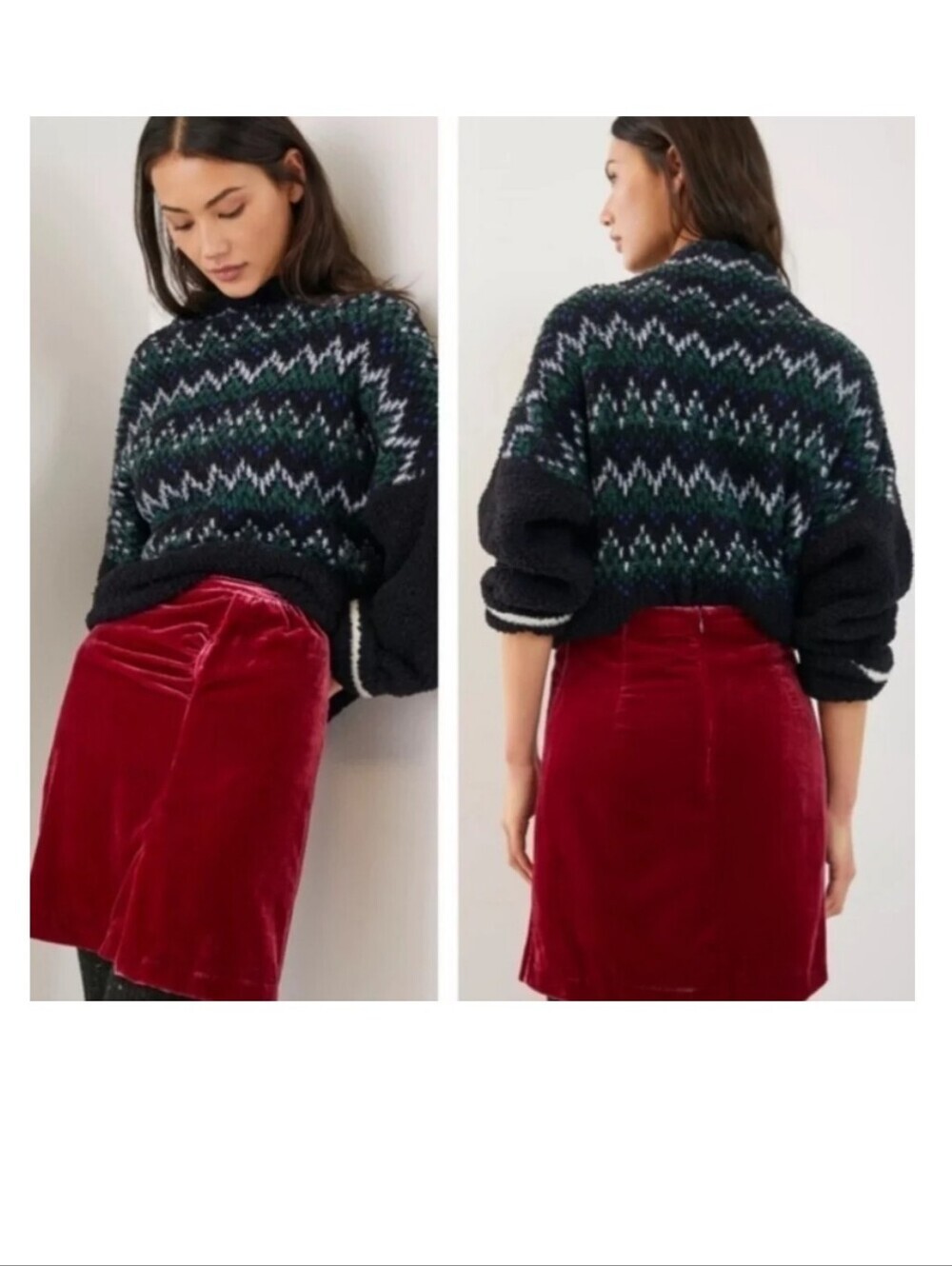 Anthropologie- Raspberry Velour Skirt. Size 14. NWT!